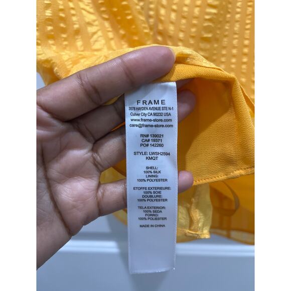 NWT FRAME 100% Silk Draped Crinkle Halter Neck Top Sz S - Picture 6 of 10